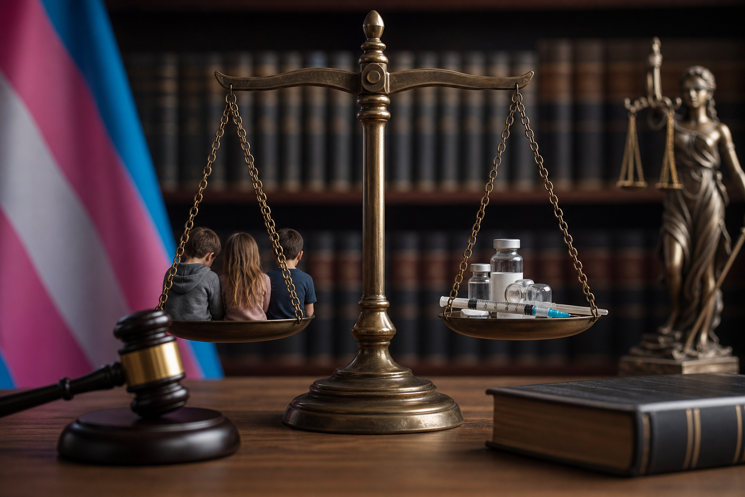Infographic: de FTC en vier Amerikaanse staten klagen WPATH aan wegens misleidende claims over kindertransities, juni 2026